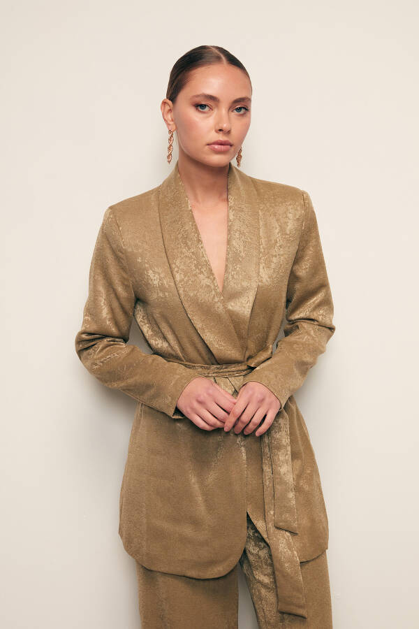 Long Belted Jacket - KHAKI - 9