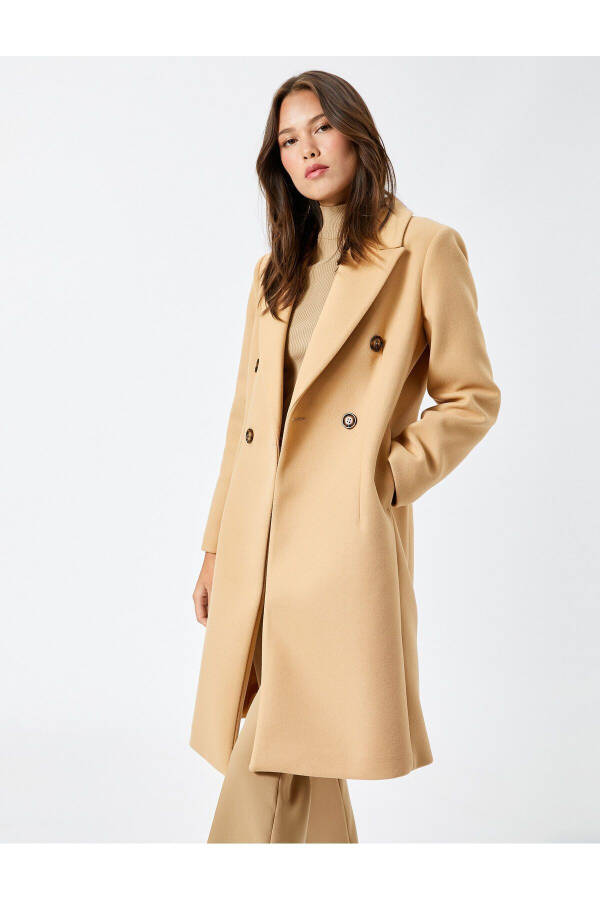 Long, buttoned, double-breasted, slit, belted cashmere coat - 7