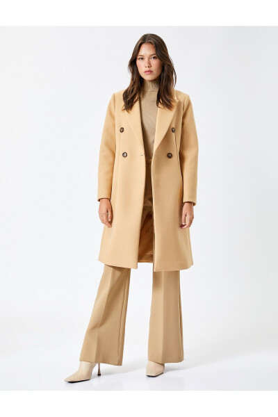 Long, buttoned, double-breasted, slit, belted cashmere coat - 8