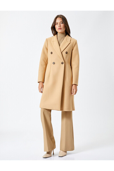 Long, buttoned, double-breasted, slit, belted cashmere coat - 9