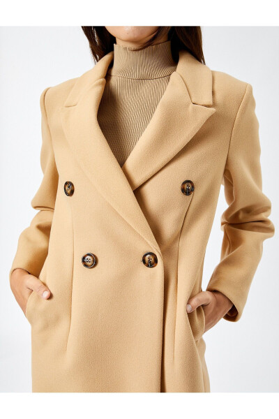 Long, buttoned, double-breasted, slit, belted cashmere coat - 11