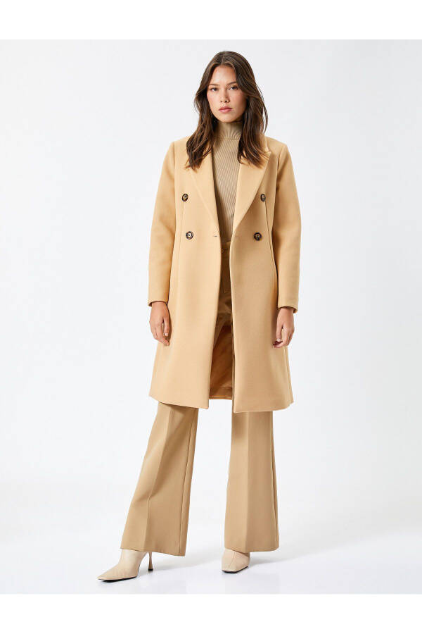 Long, buttoned, double-breasted, slit, belted cashmere coat - 2