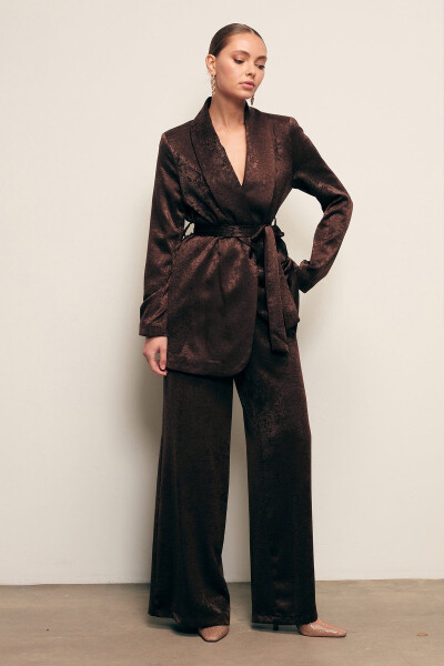 Long Coat with Belt - COFFEE - 2