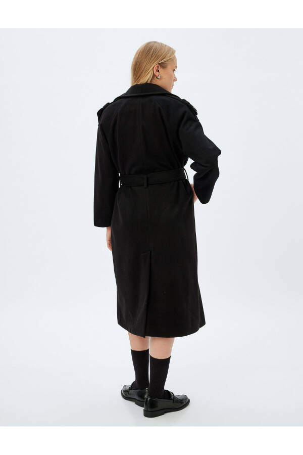 Long, double-breasted, pocket-detailed cashmere coat - 11