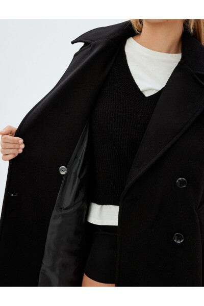 Long, double-breasted, pocket-detailed cashmere coat - 13