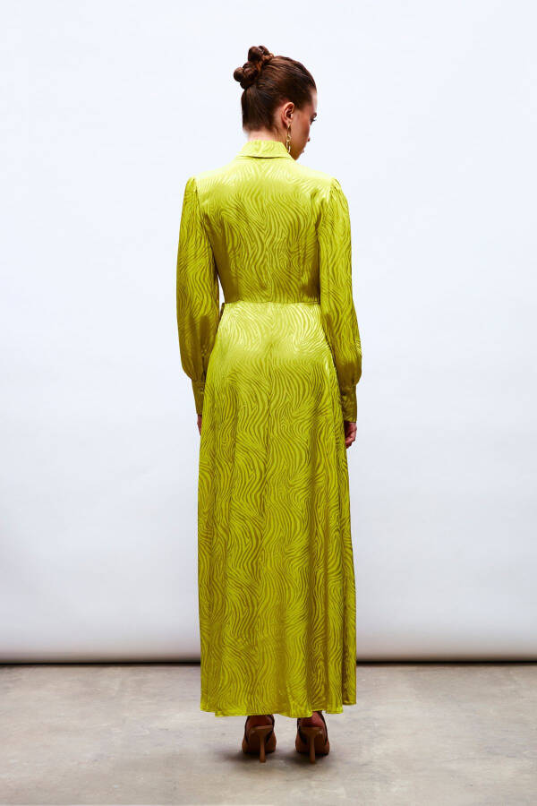 Long Dress with Wrap Design - OLIVE GREEN - 8