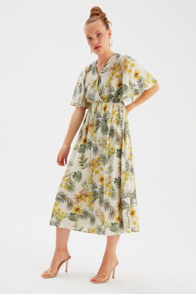 Long Floral Dress - Yellow - 2