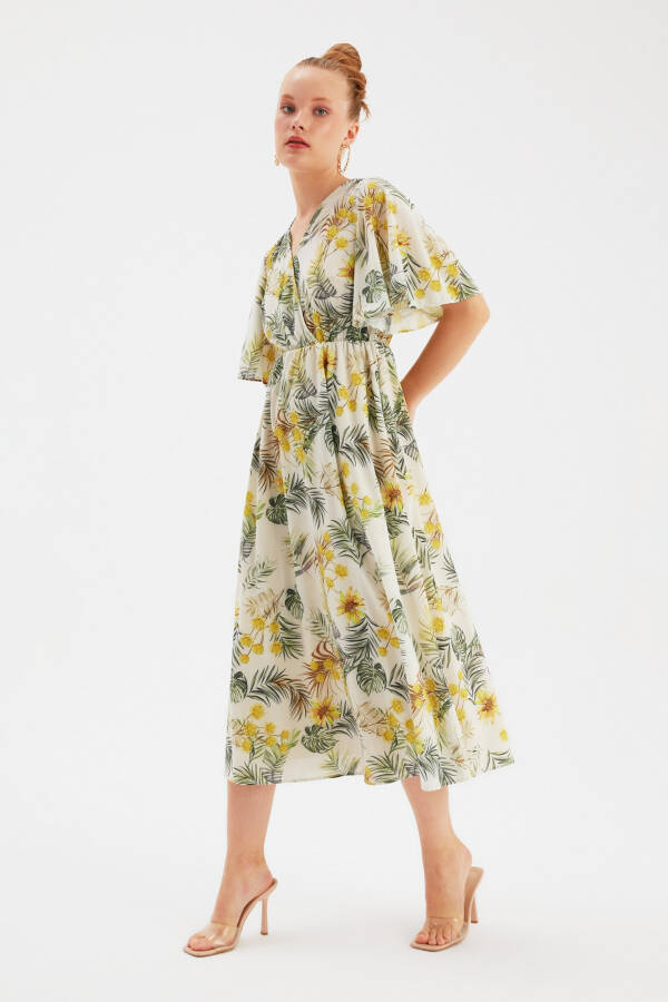 Long Floral Dress - Yellow - 4