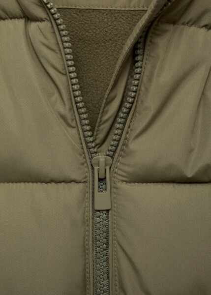 Long, khaki quilted vest. - 21