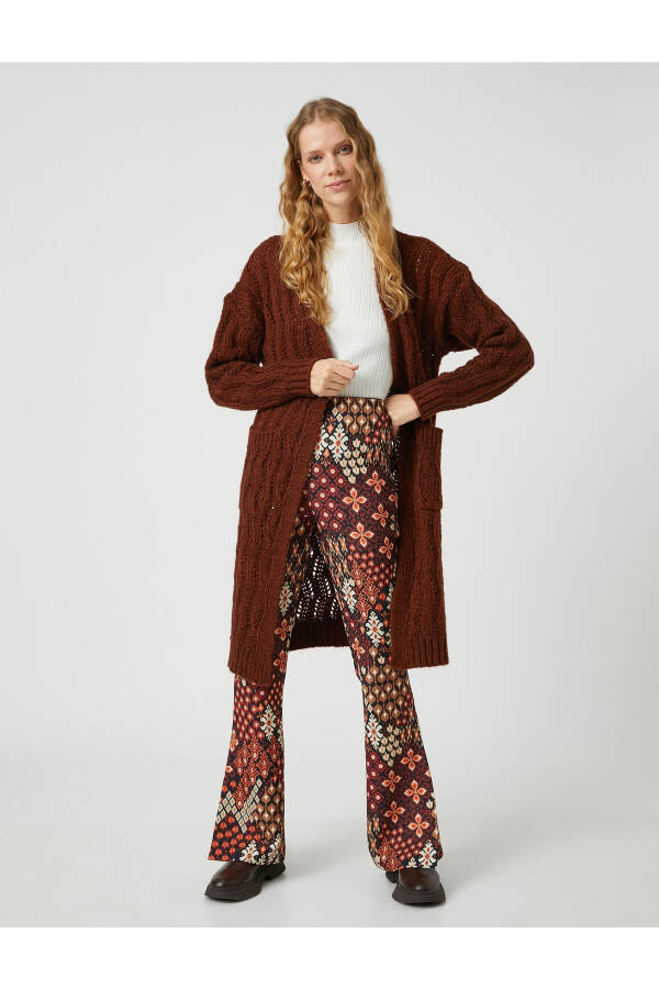 Long Knit Cardigan with Pockets and Mohair Blend - 1