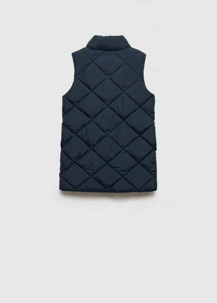 Long, quilted, navy vest - 10