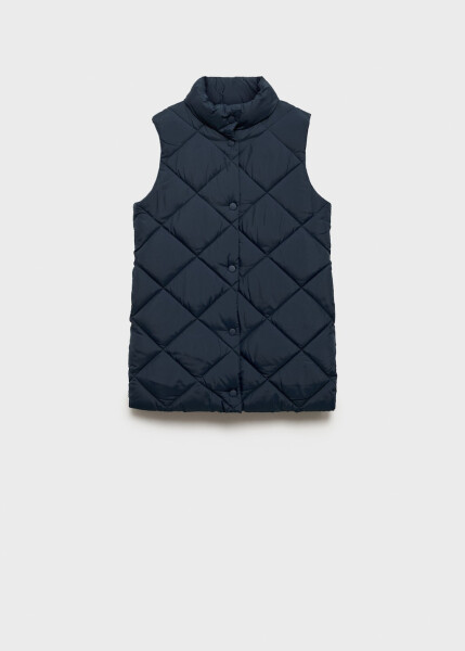 Long, quilted, navy vest - 13