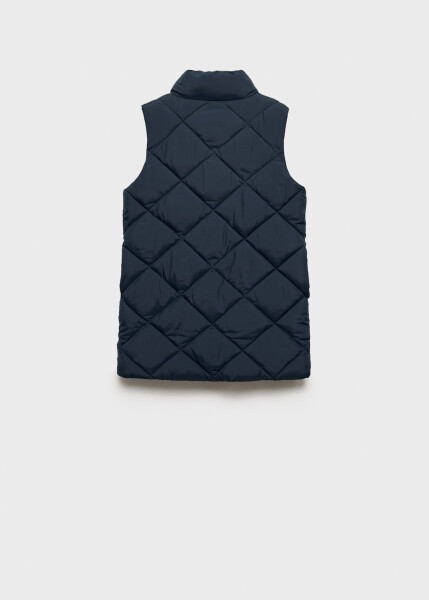 Long, quilted, navy vest - 14