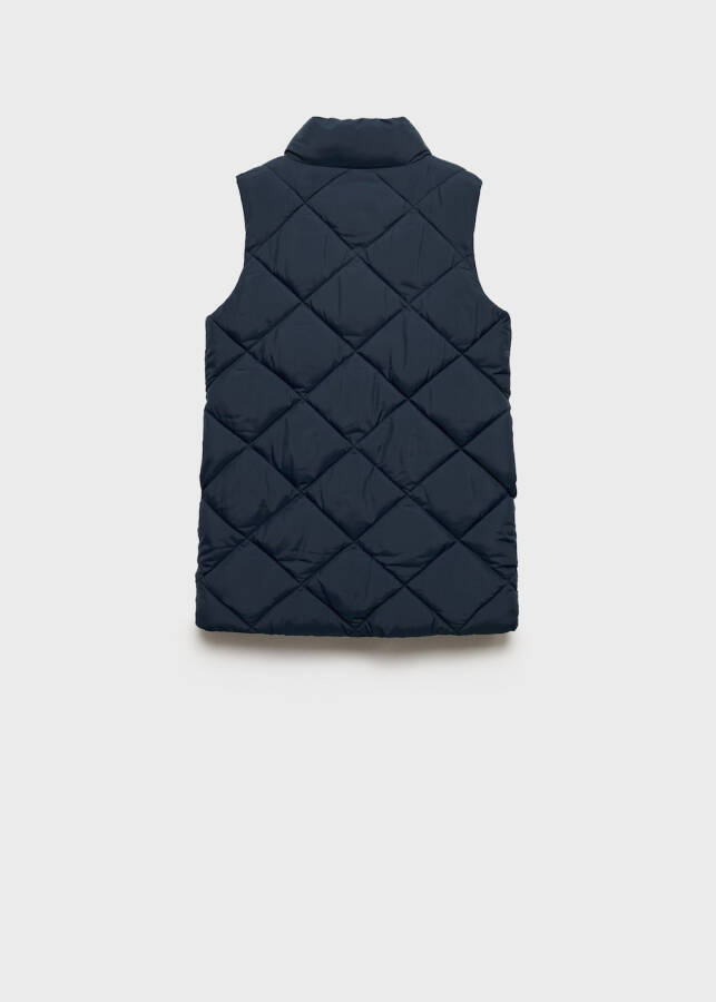 Long, quilted, navy vest - 14