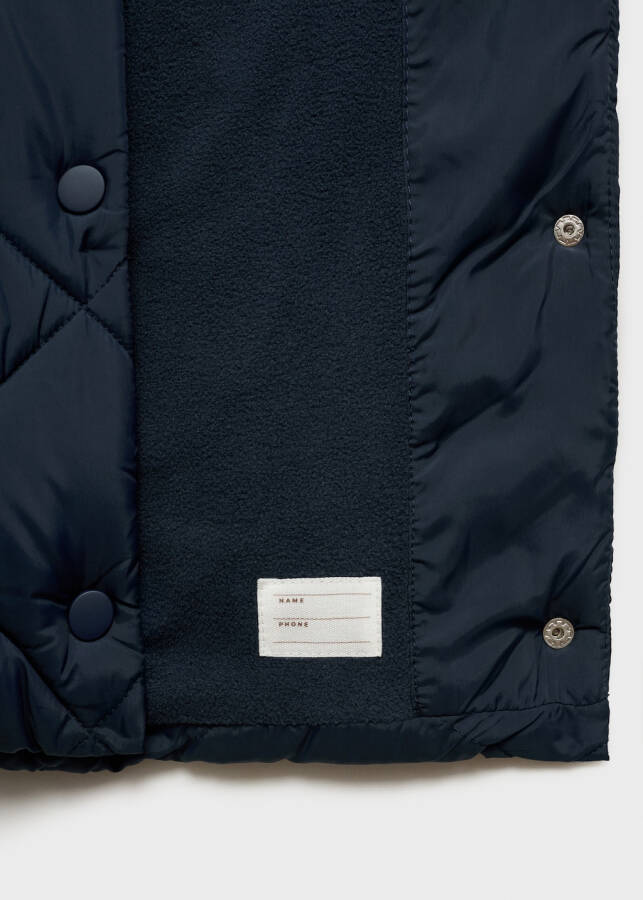 Long, quilted, navy vest - 16