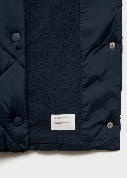 Long, quilted, navy vest - 8