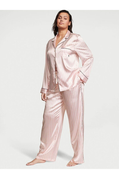 Long Satin Pajama Set - 1