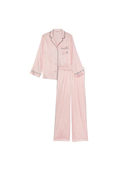 Long Satin Pajama Set - 3