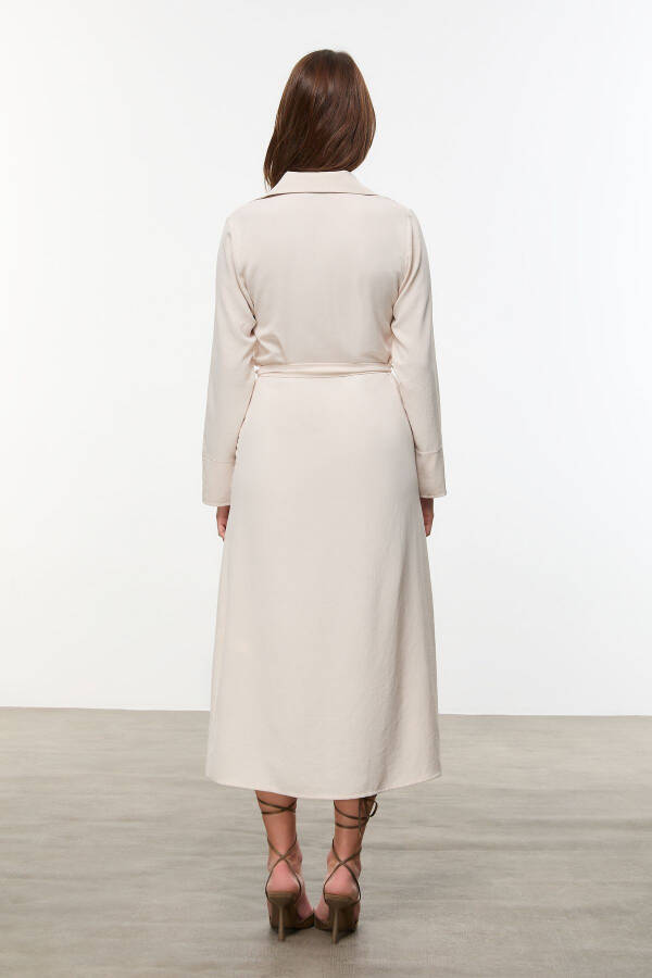 Long Shirt Dress with Belt - 4