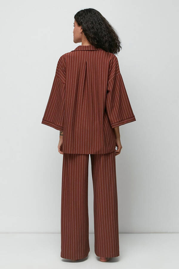 Long Shirt Pant Suit 9140 Brown - 4