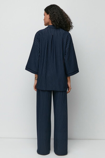 Long Shirt Pants Suit 9140 Navy - 5