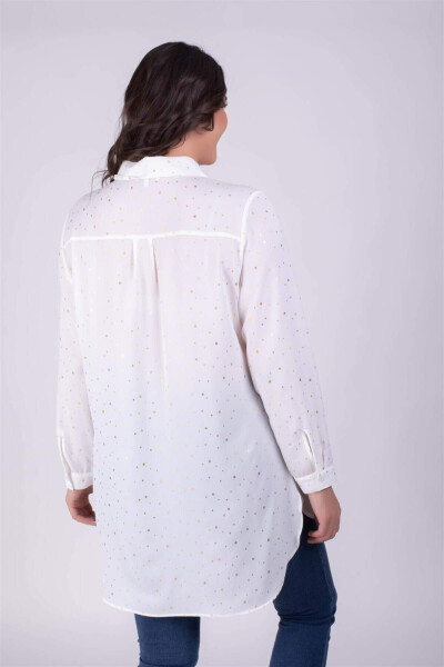 Long Shirt with Gold Print - 6