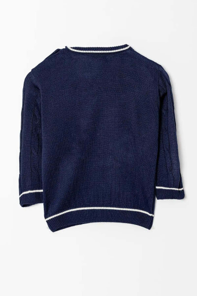 Long Sleeve Button Shoulder Boys' Knit Sweater - 2