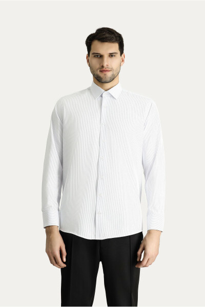 Long Sleeve Classic Striped Cotton Shirt - 14