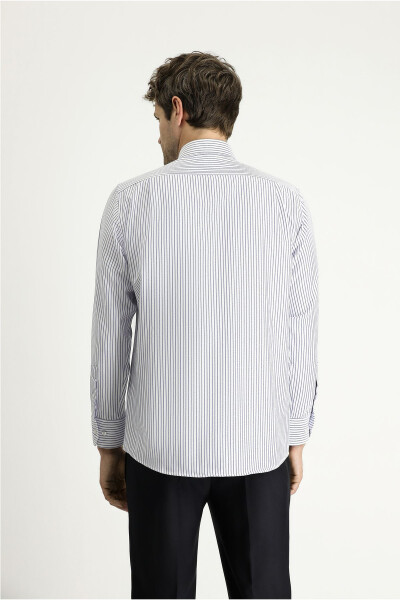 Long Sleeve Classic Striped Cotton Shirt - 9