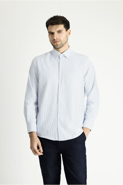 Long Sleeve Classic Striped Cotton Shirt - 3