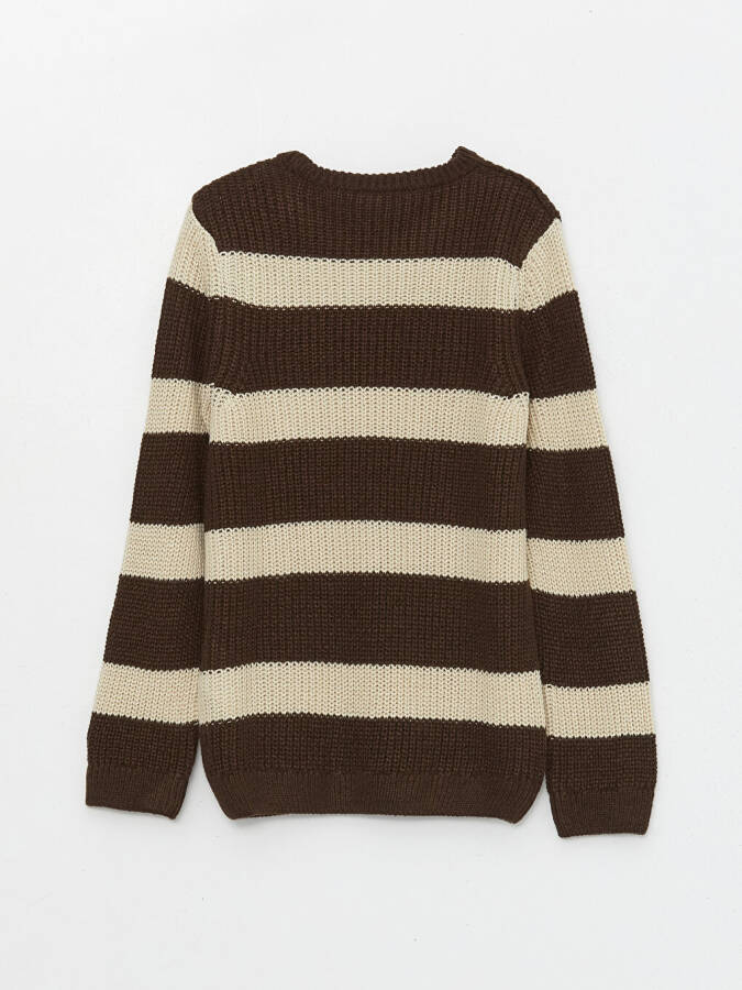 Long Sleeve Crew Neck Color Block Boys' Knit Sweater - 5