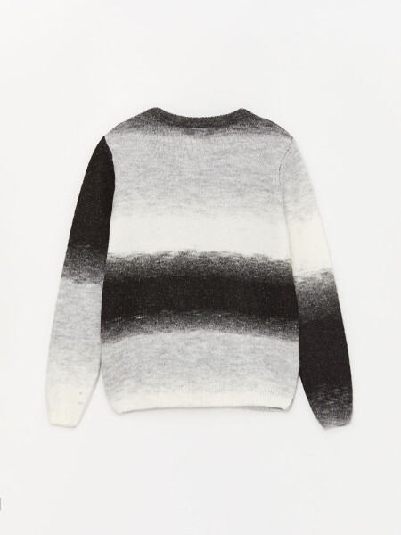 Long Sleeve Crew Neck Color Block Boys' Knit Sweater - 4