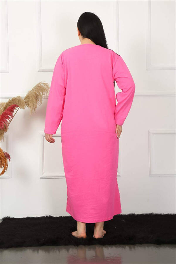 Long Sleeve Lace Fuchsia Maternity Nightgown 1355 - 5