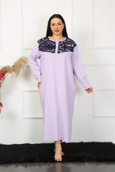 Long Sleeve Lace Lilac Nightgown 1355 - 1