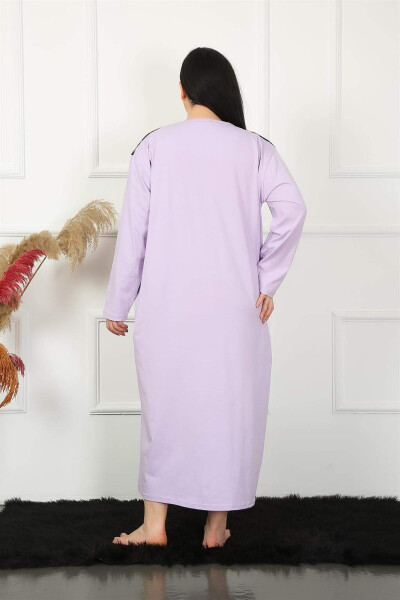 Long Sleeve Lace Lilac Nightgown 1355 - 3