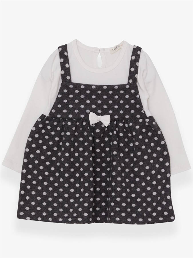 Long Sleeve Printed Baby Girl Dress with Polo Collar - 7