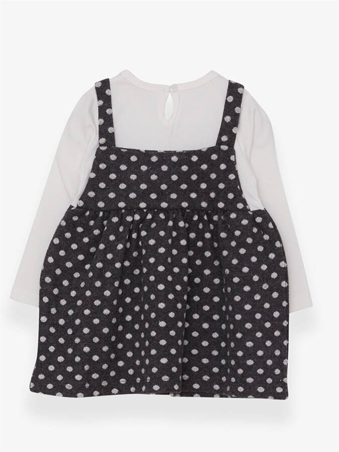 Long Sleeve Printed Baby Girl Dress with Polo Collar - 9