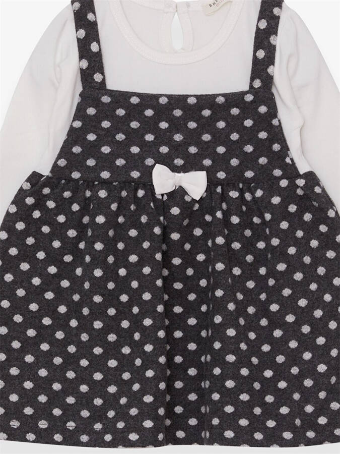 Long Sleeve Printed Baby Girl Dress with Polo Collar - 11