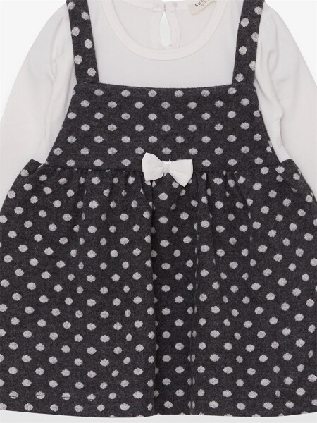 Long Sleeve Printed Baby Girl Dress with Polo Collar - 12