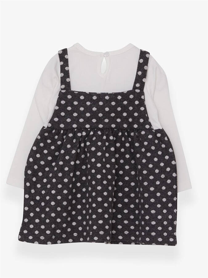 Long Sleeve Printed Baby Girl Dress with Polo Collar - 4