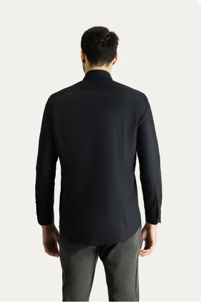 Long Sleeve Slim Fit Narrow Cut Non Iron Cotton Shirt - 13