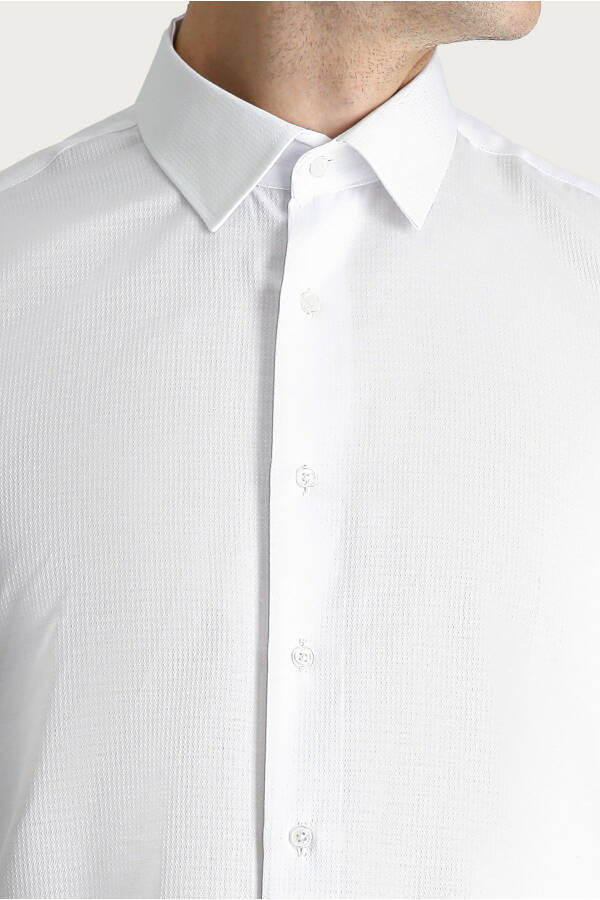 Long Sleeve Slim Fit Narrow Cut Patterned Classic Cotton Shirt - 10