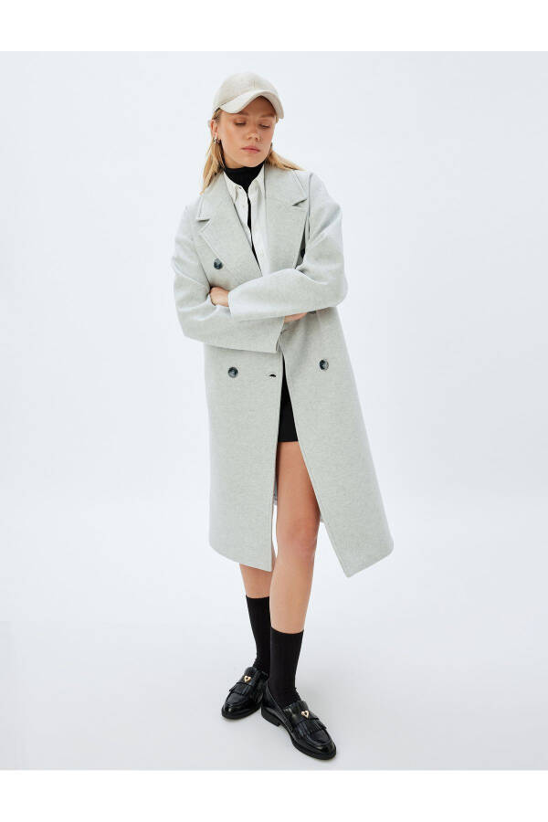 Long, thick knit, pocket, oversized cashmere coat. - 8