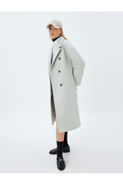 Long, thick knit, pocket, oversized cashmere coat. - 9