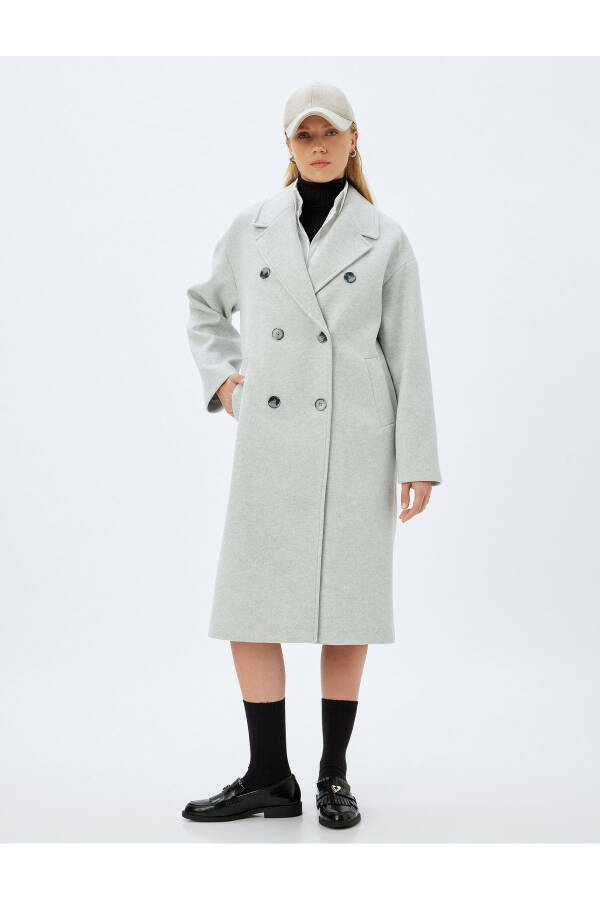 Long, thick knit, pocket, oversized cashmere coat. - 10