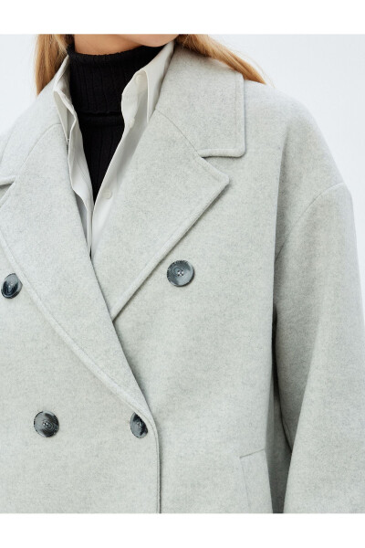 Long, thick knit, pocket, oversized cashmere coat. - 12