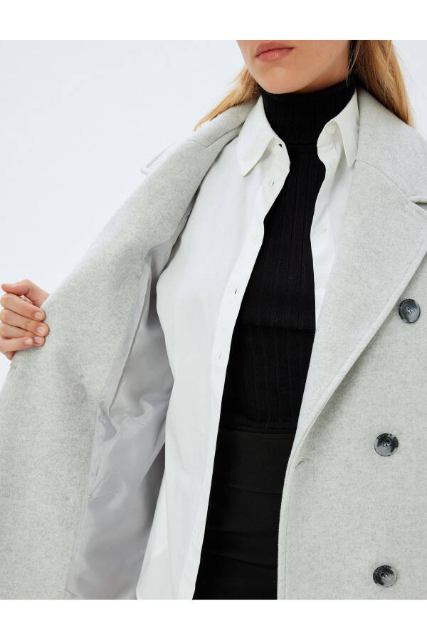 Long, thick knit, pocket, oversized cashmere coat. - 13