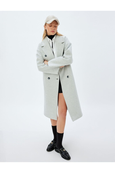 Long, thick knit, pocket, oversized cashmere coat. - 1