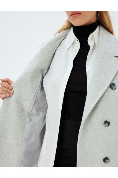 Long, thick knit, pocket, oversized cashmere coat. - 6