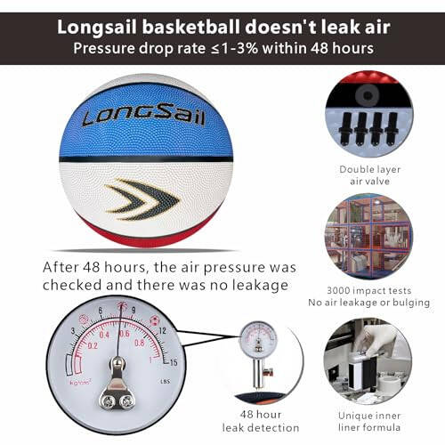 Longsail Kids Youth Adults Size 3/4/5/7 Basketball, 22.5